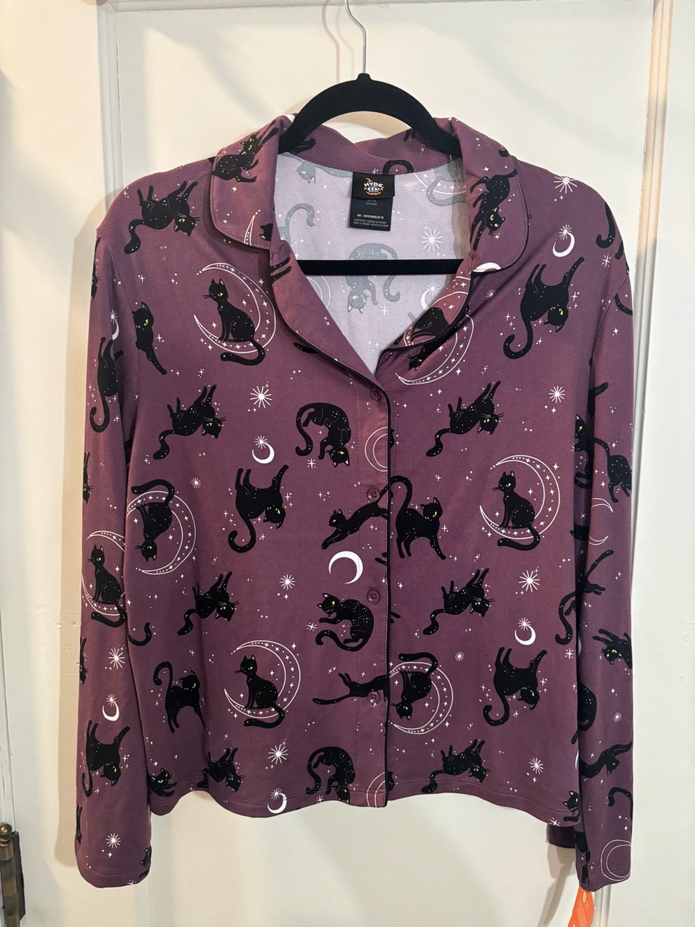 Target Hyde & EEK! Women's Halloween, Whimsy Goth Cat-Print Pajama Top
